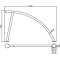 Stainless steel bicycle lean-on hoop |  48 mm | to be fixed by plugswith base plate  120 mmpitch circle  94 mm3 holes  14 mm